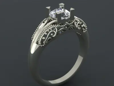 Round center antique look 3D print model