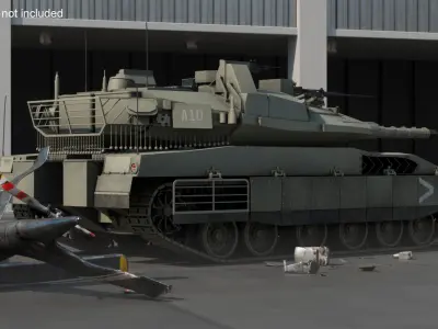  Dirty Israeli Tank Merkava 5 Olive 