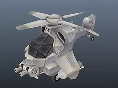 Micro Heli - Low Poly Hand Painted Low-poly 3D model