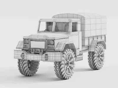 Military Cargo Truck Toy 3D Model 3D model