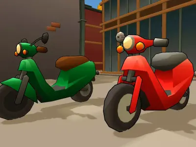 Toon Bike Pack  Stylized Low-poly 3D model