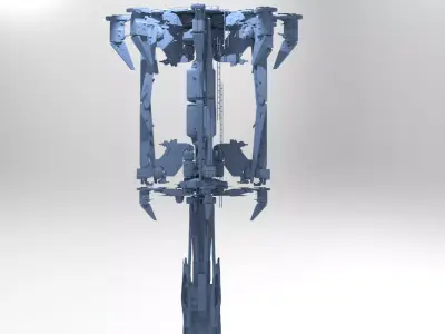 Alien Sci-fi base platforms 9 3D model