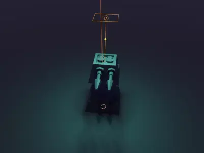 3d gun robot in water Free low-poly 3D model
