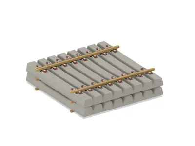 Model Railway Concrete Sleepers Stacked Various Designs 3D print model