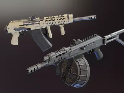 Saiga 12 Custom Low-poly 3D model purchase