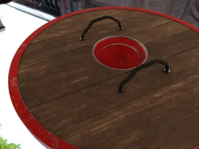 shield wooden in sky Free 3D model