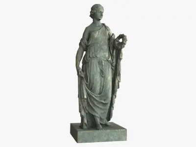 Roman Woman Statue - Bronze Low-poly 3D model