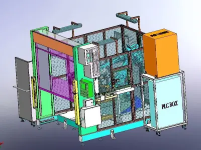 Six axis manipulator processing center 3D model