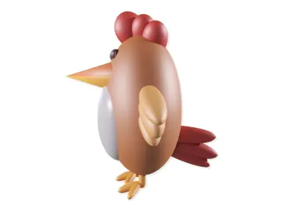 Character Chicken Cartoon Free low-poly 3D model