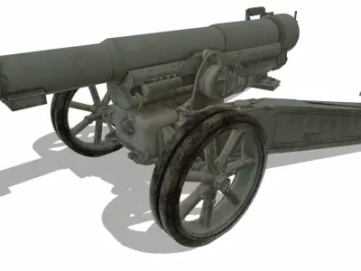 Canon de 155mm Low-poly 3D model