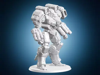 Heavy Battle Mech Robot Figurine 3D print model