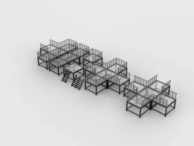 industrial Modular catwalk 3D model