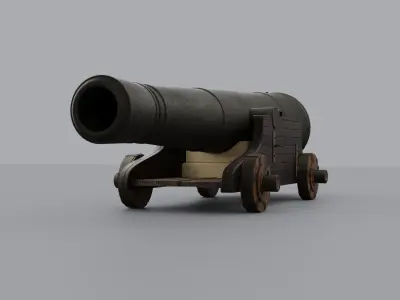Cannon Low-poly 3D model 7