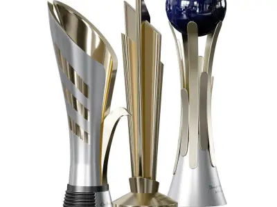 Award cups trophies set 3D model