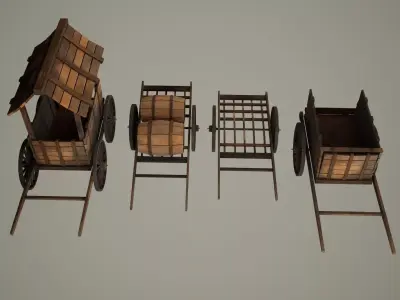 Cart Asset Low-poly 3D model