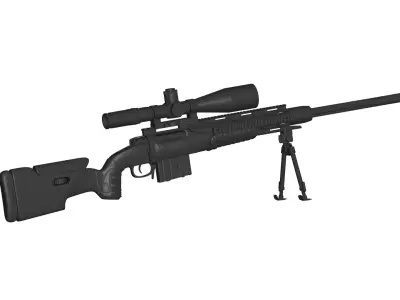 sniper rifle 3D model 11