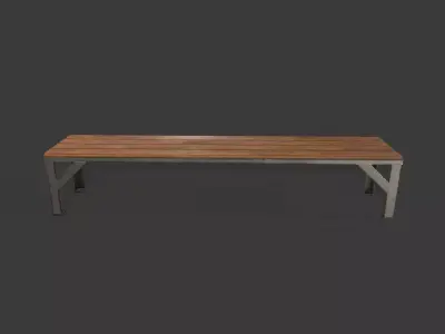 Flat Bench Low-poly 3D model