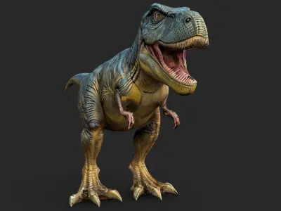 T REX Cartoon Low-poly 3D model