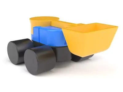 Children toy plasticky truck 03 3D model