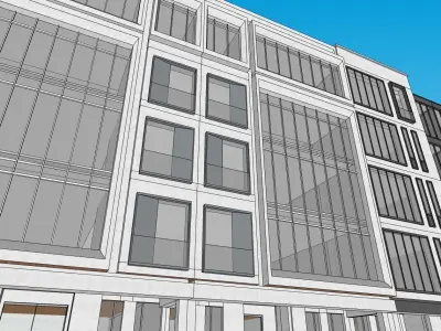 commercial highrise plaza building 3D model