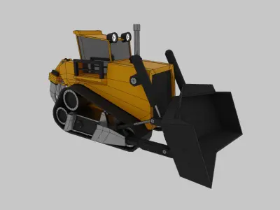 Bulldozer Heavy Vehicle Low-poly 3D model