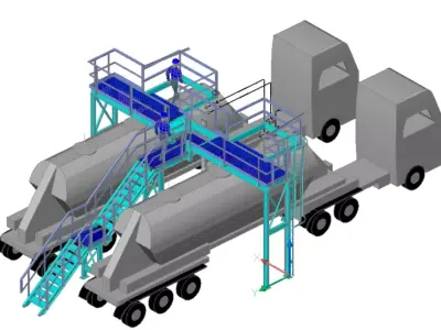 Tanker loading bay platform 3D model