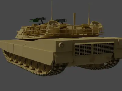 M1 Abrams low poly Free low-poly 3D model