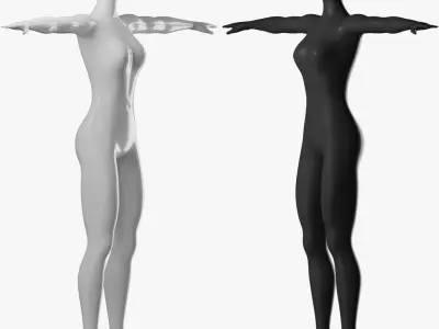  Animated Black and White Female Mannequin 
