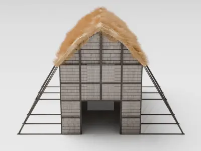 Medieval Barn Low-poly 3D model buy