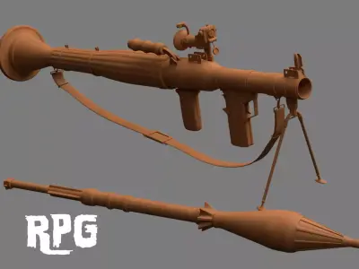 RPG Rocket Propelled Grenade Launcher Low-poly 3D model