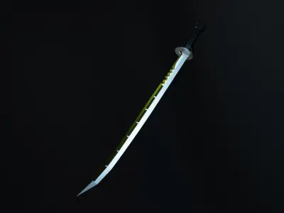 Sci-Fi Katana Sword Low-poly PBR Low-poly 3D model