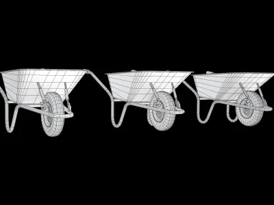 Wheelbarrow  Low-poly 3D model
