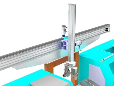 Automated CNC Lathe System with Robotic Arm 3D Design 3D model