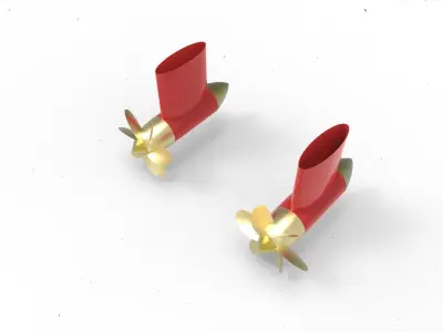 Azimuth thruster without ring 3D model