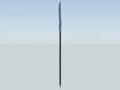 Glaive long stick Low-poly 3D model