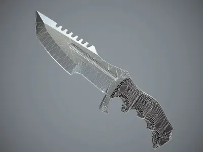 Combat Knife High Tech Low-poly 3D model