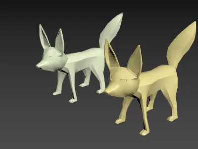 Fennec fox low poly Low-poly 3D model