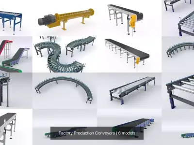 Factory Production Conveyors 3D Model Pack