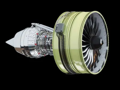 Turbofan Aircraft Engine 3D model