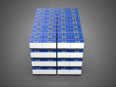 BATTERY STORAGE POWER PLANT SOURCE BANK SUPPLY ACCU ACCUMULATOR 3D model