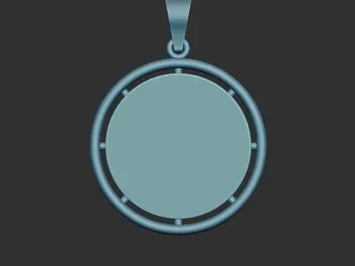 Textured Medallion Pendant 3d Model 3D print model