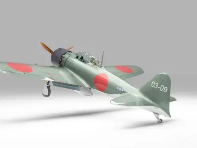 Mitsubishi A6M Zero 3D model get