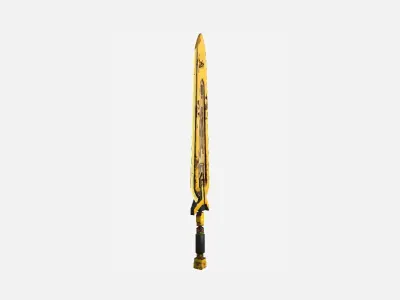 SciFi Sword B08 Yellow - Sci Fi Weapon Design Low-poly 3D model