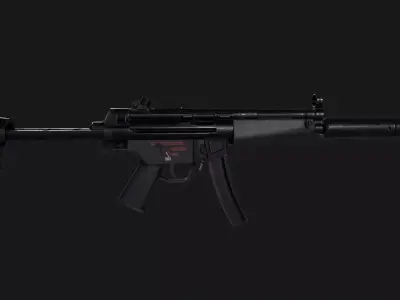 MP5 Submachine Gun Low-poly 3D model purchase