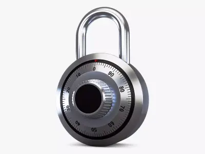 Dial Combination Padlock v 1 3D model