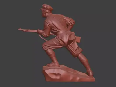 Military sculpture warrior  military battle war hero  soldier 3D print model 17