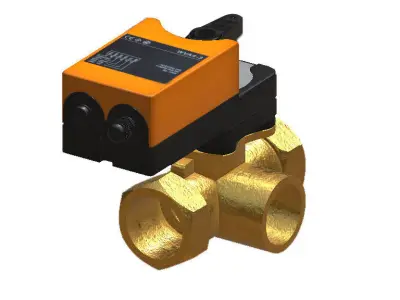 Three way ball valve 3D Model 3D model