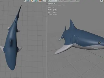 Shark swimming in ocean 3D model