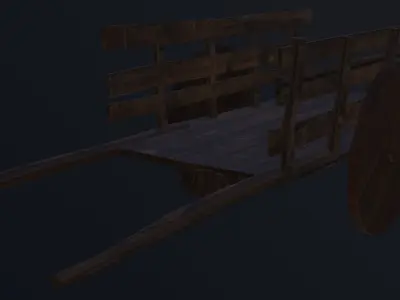 Fantasy Medieval Cart Free low-poly 3D model