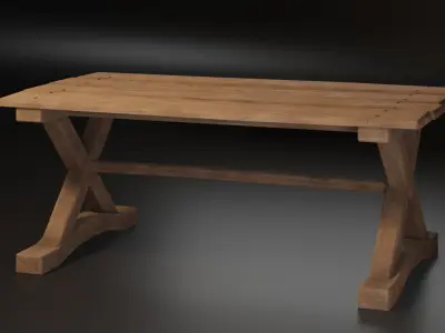 4 Medieval Fantasy Tables Free low-poly 3D model